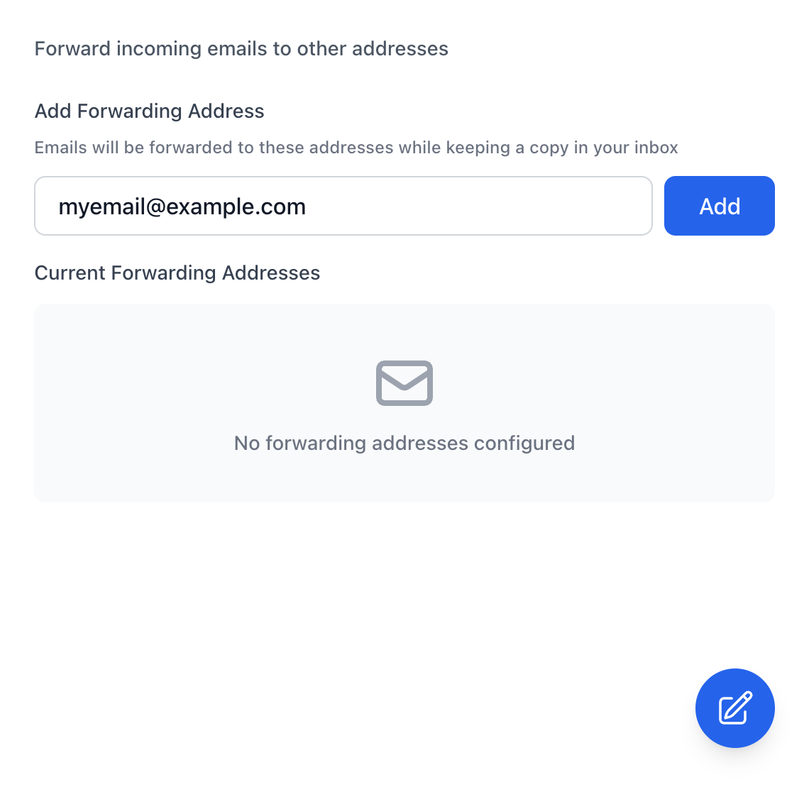 Forwarding Settings