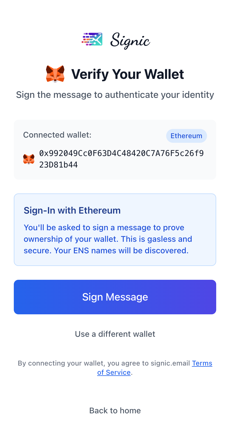 Verify Your Wallet
